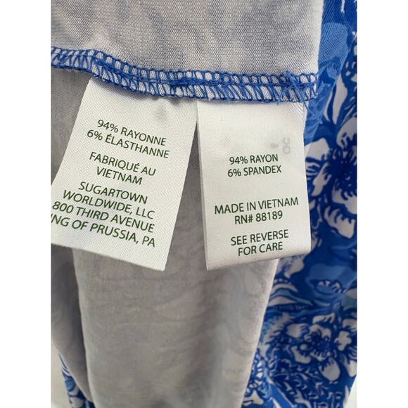 Lilly Pulitzer Serena V-Neck Maxi Dress Blue Tang Flocking Fabulous Size 6 - Picture 6 of 14